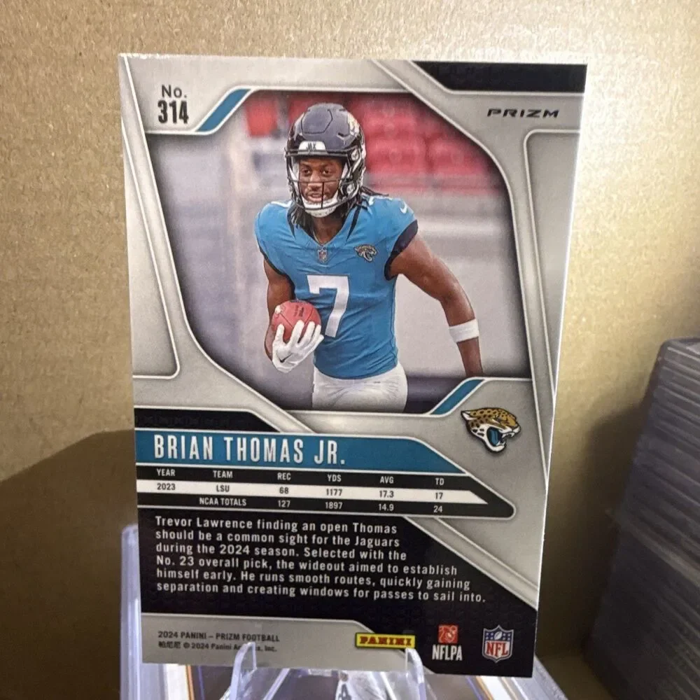 Panini 2024 Prizm Brian Thomas Jr Silver Prizm Rookies RC #314 Jaguars